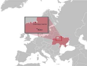 Mapa de Chernóbil. Fuente: Wikipedia.