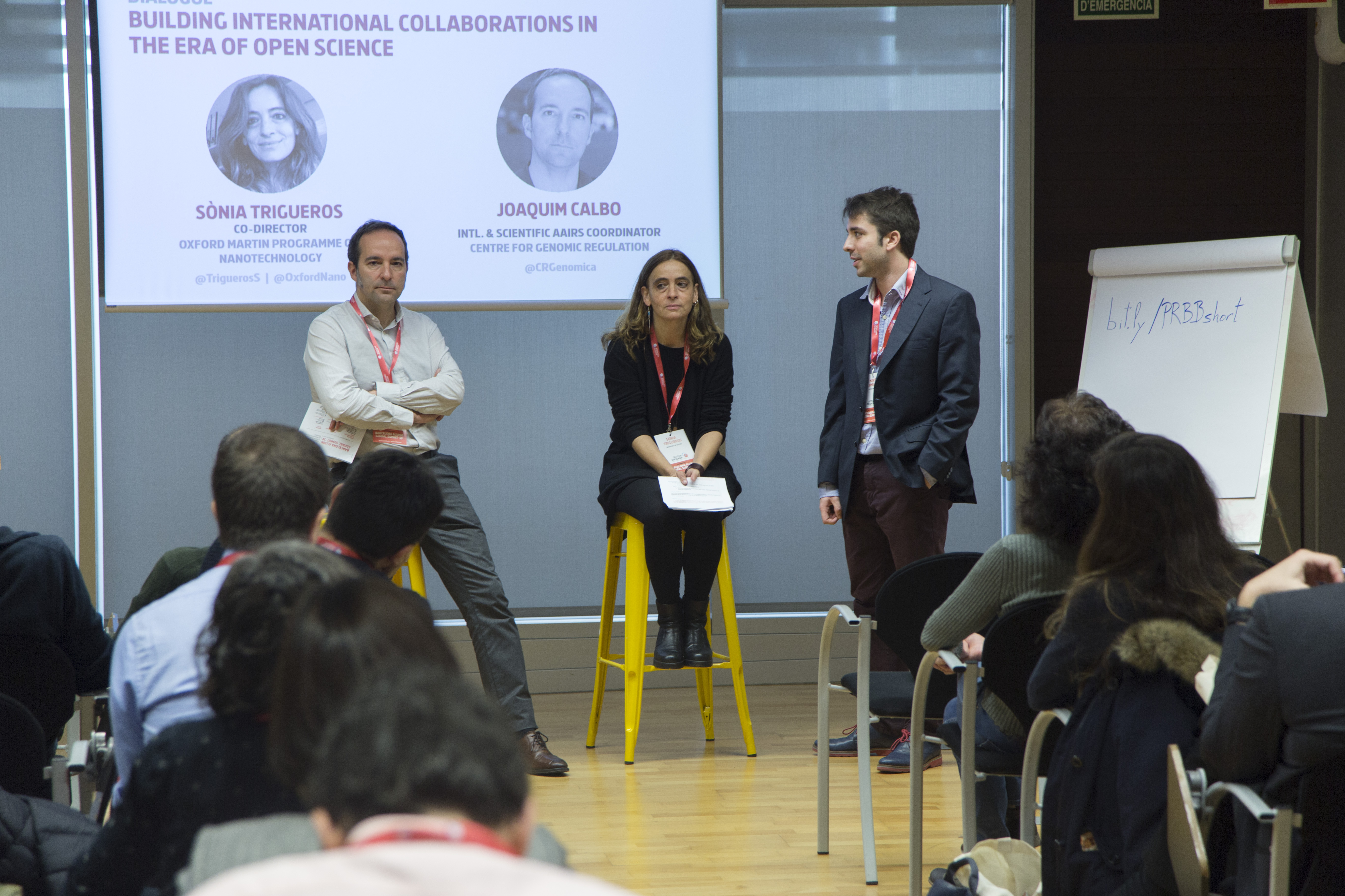 Sonia Trigueros i Joaquim Calbo durant el debat al PRBB.