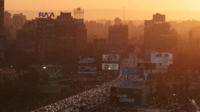 Image of an industrialized city with high motor-vehicle traffic, likely to have high levels of nitrogen dioxide and fine particles PM2,5