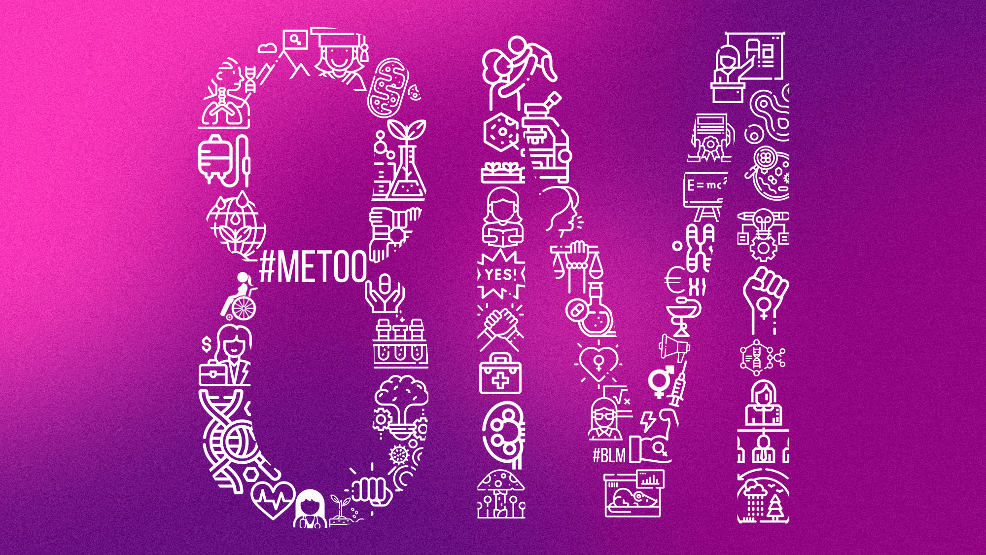 TAquest 8M, Dia Internacional de la Dona, desafiem els estereotips de gènere en ciència. Imatge creada per Mario Ejarque.