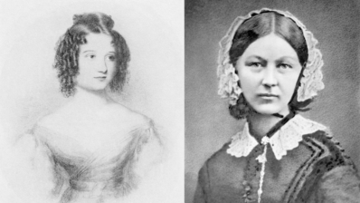 Black and white pictures of Ada Lovelace and Florence Nightingale