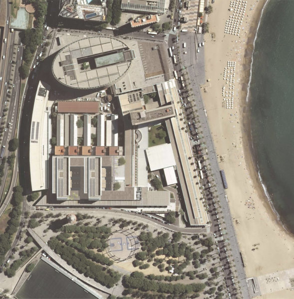 Model of the expansion of the Hospital del Mar. Aerial image. Photo: Hospital del Mar