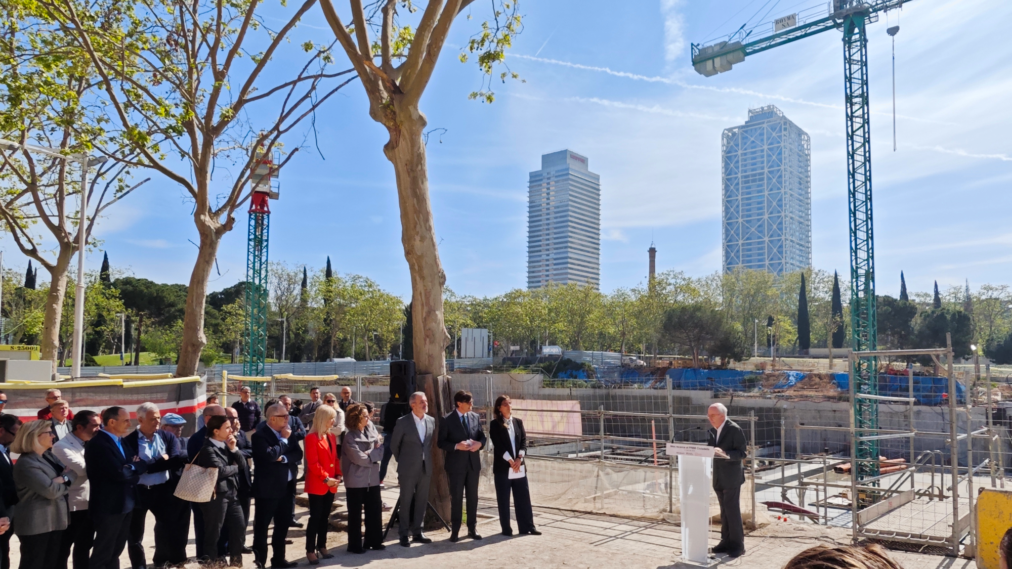 Jordi Camí during the institutional groundbreaking ceremony for PRBB Ciutadella.