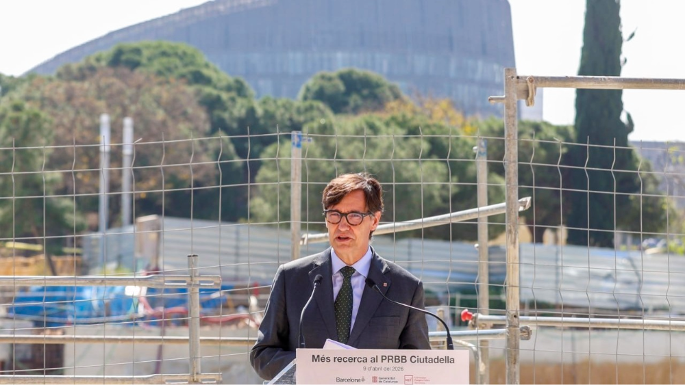 President Illa during his speech at the event. Photograph by Rubén Moreno.
